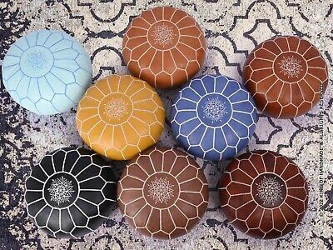 Leather Poufs Luxurious & Versatile
