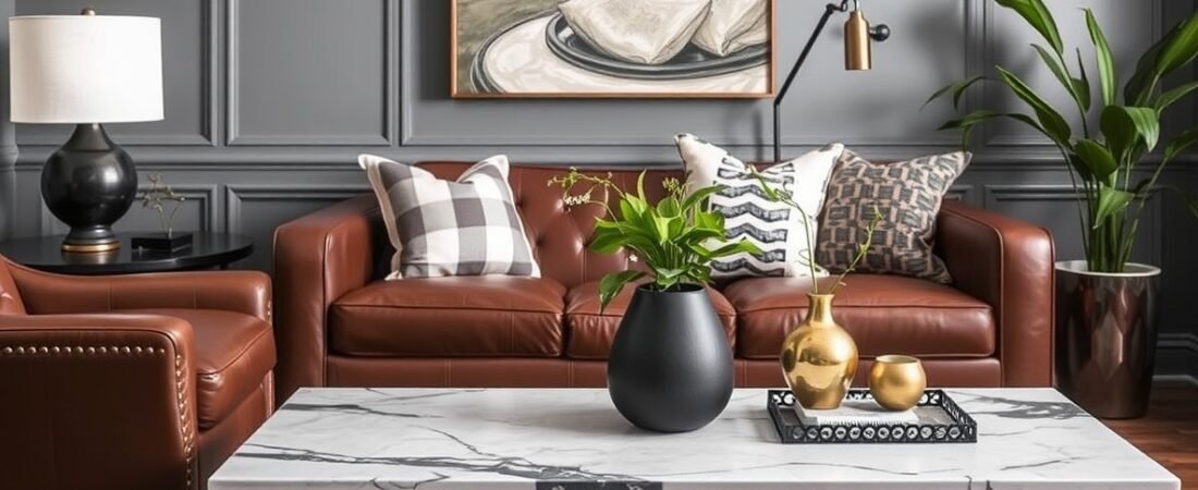 Leather & Marble Table Accents That Wow