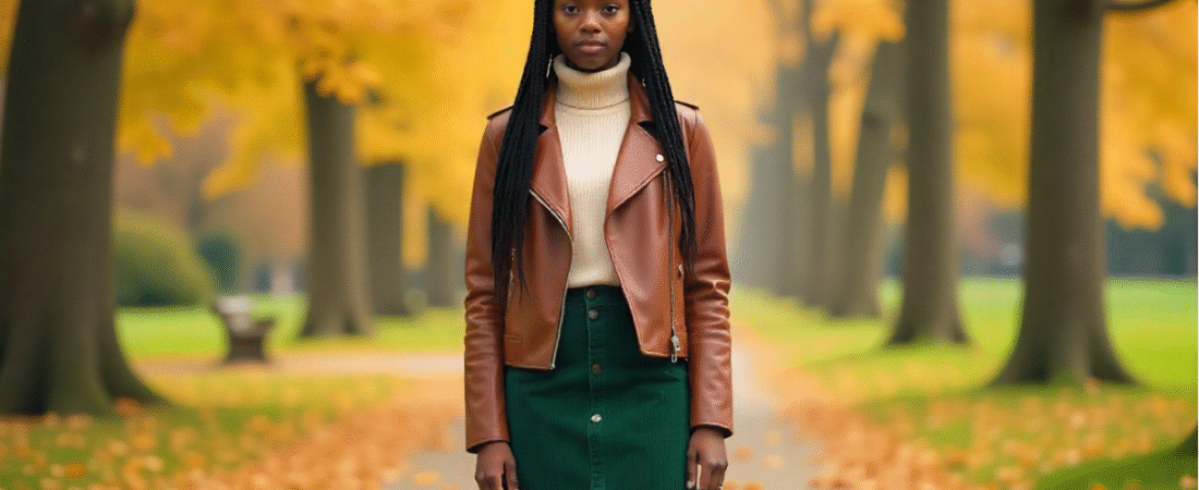 Leather and Corduroy Skirt Style