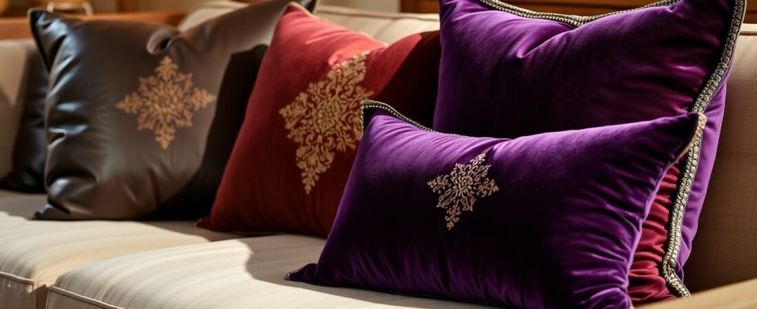 Leather and Velvet Cushions Style Meets Comfort