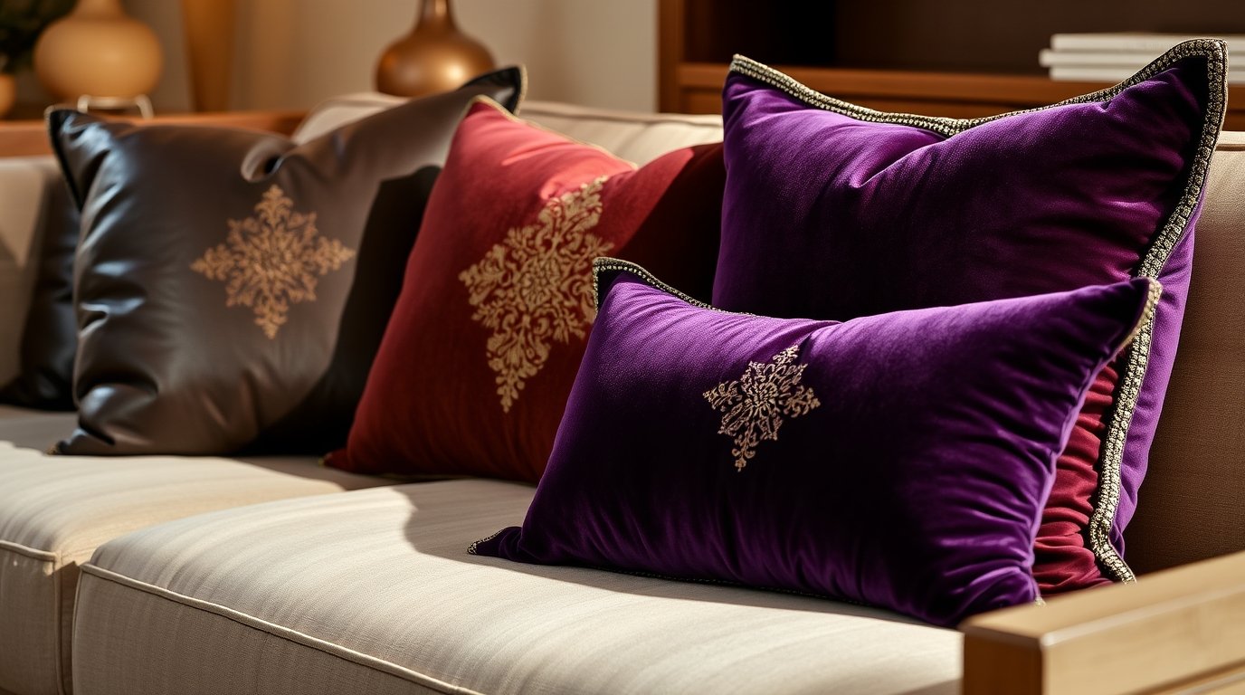 Leather and Velvet Cushions Style Meets Comfort