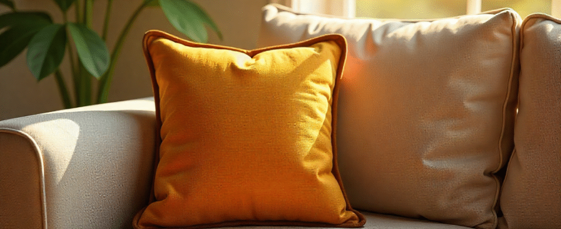 Leather Trim Home Decor Pillow