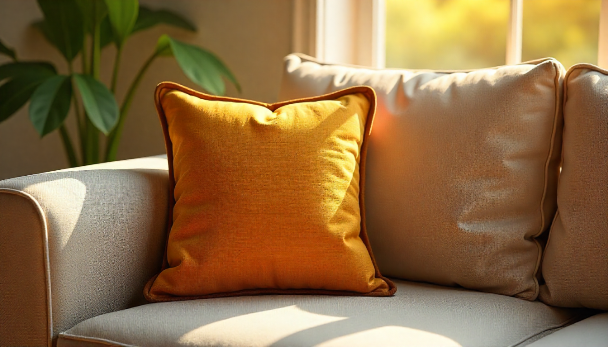 Leather Trim Home Decor Pillow